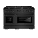 48in. 6.7 cu. ft. Double Oven Gas Range in Black Stainless Steel with 8 Brass Burners view 3