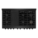 48in. 6.7 cu. ft. Double Oven Gas Range in Black Stainless Steel with 8 Brass Burners view 4