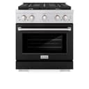 30in. 4.2 cu. ft. 4 Burner Gas Range with Convection Gas Oven in Stainless Steel with Black Matte Door view 5