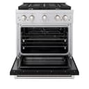 30in. 4.2 cu. ft. 4 Burner Gas Range with Convection Gas Oven in Stainless Steel with Black Matte Door view 6