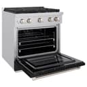30in. 4.2 cu. ft. 4 Burner Gas Range with Convection Gas Oven in Stainless Steel with Black Matte Door view 7