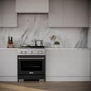 30in. 4.2 cu. ft. 4 Burner Gas Range with Convection Gas Oven in Stainless Steel with Black Matte Door view 13
