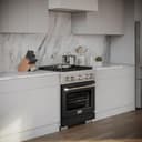 30in. 4.2 cu. ft. 4 Burner Gas Range with Convection Gas Oven in Stainless Steel with Black Matte Door view 14