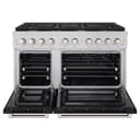 48in. 6.7 cu. ft. 8 Burner Double Oven Gas Range in Stainless Steel with Black Matte Doors view 4
