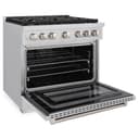36in. 5.2 cu. ft. Gas Range with Convection Gas Oven in Stainless Steel with 6 Brass Burners view 4
