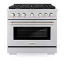 36in. 5.2 cu. ft. Gas Range with Convection Gas Oven in Stainless Steel with 6 Brass Burners view 6
