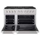 48in. 6.7 cu. ft. Double Oven Gas Range in Stainless Steel with 8 Brass Burners view 3