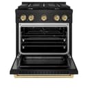 AutographEdition 30 in. 4.2 cu. ft. 4 Burner Gas Range with Convection Gas Oven in Black Stainless Steel and Champagne Bronze Accents view 3