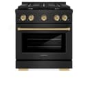 AutographEdition 30 in. 4.2 cu. ft. 4 Burner Gas Range with Convection Gas Oven in Black Stainless Steel and Champagne Bronze Accents view 5