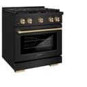 AutographEdition 30 in. 4.2 cu. ft. 4 Burner Gas Range with Convection Gas Oven in Black Stainless Steel and Champagne Bronze Accents view 6