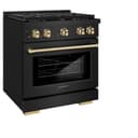 AutographEdition 30 in. 4.2 cu. ft. 4 Burner Gas Range with Convection Gas Oven in Black Stainless Steel and Polished Gold Accents view 3