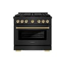 AutographEdition 36 in. 5.2 cu. ft. 6 Burner Gas Range with Convection Gas Oven in Black Stainless Steel and Champagne Bronze Accents view 2