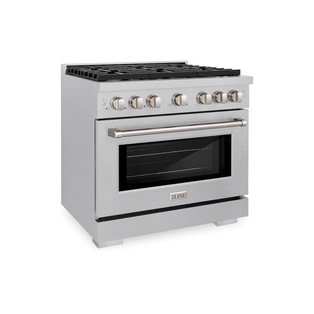 36in. 5.2 cu. ft. 6 Burner Gas Range with Convection Gas Oven in DuraSnow Stainless Steel