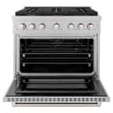 36in. 5.2 cu. ft. 6 Burner Gas Range with Convection Gas Oven in DuraSnow Stainless Steel view 19