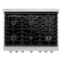36in. 5.2 cu. ft. 6 Burner Gas Range with Convection Gas Oven in DuraSnow Stainless Steel view 7