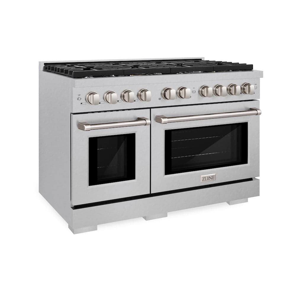 48in. 6.7 cu. ft. 8 Burner Double Oven Gas Range in DuraSnow Stainless Steel
