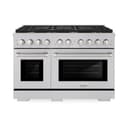 48in. 6.7 cu. ft. 8 Burner Double Oven Gas Range in DuraSnow Stainless Steel view 3