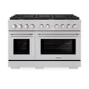 48in. 6.7 cu. ft. 8 Burner Double Oven Gas Range in DuraSnow Stainless Steel view 5