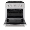 30in. 4.2 cu. ft. Gas Range with Convection Gas Oven in DuraSnow Stainless Steel with 4 Brass Burners view 3