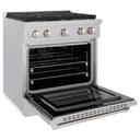 30in. 4.2 cu. ft. Gas Range with Convection Gas Oven in DuraSnow Stainless Steel with 4 Brass Burners view 6