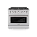 36in. 5.2 cu. ft. Gas Range with Convection Gas Oven in DuraSnow Stainless Steel with 6 Brass Burners view 21