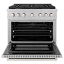36in. 5.2 cu. ft. Gas Range with Convection Gas Oven in DuraSnow Stainless Steel with 6 Brass Burners view 20