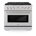36in. 5.2 cu. ft. Gas Range with Convection Gas Oven in DuraSnow Stainless Steel with 6 Brass Burners view 19
