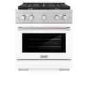 30in. 4.2 cu. ft. 4 Burner Gas Range with Convection Gas Oven in DuraSnow Stainless Steel with White Matte Door view 4