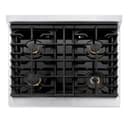 AutographEdition 30 in. 4.2 cu. ft. 4 Burner Gas Range with Convection Gas Oven in DuraSnow Stainless Steel and Polished Gold Accents view 9
