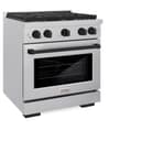 AutographEdition 30 in. 4.2 cu. ft. 4 Burner Gas Range with Convection Gas Oven in DuraSnow Stainless Steel and Matte Black Accents view 6