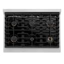 AutographEdition 36 in. 5.2 cu. ft. 6 Burner Gas Range with Convection Gas Oven in DuraSnow Stainless Steel and Champagne Bronze Accents view 10