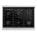 AutographEdition 36 in. 5.2 cu. ft. 6 Burner Gas Range with Convection Gas Oven in DuraSnow Stainless Steel and Matte Black Accents view 3