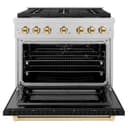 Autograph Edition 36 in. 5.2 cu. ft. 6 Burner Gas Range with Convection Gas Oven in DuraSnow® view 3