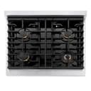 AutographEdition 30 in. 4.2 cu. ft. 4 Burner Gas Range with Convection Gas Oven in DuraSnow Stainless Steel with White Matte Door and Polished Gold Accents view 6