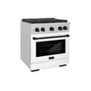 AutographEdition 30 in. 4.2 cu. ft. 4 Burner Gas Range with Convection Gas Oven in DuraSnow Stainless Steel with White Matte Door and Matte Black Accents view 1