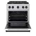 AutographEdition 30 in. 4.2 cu. ft. 4 Burner Gas Range with Convection Gas Oven in DuraSnow Stainless Steel with White Matte Door and Matte Black Accents view 3