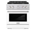 30in. 4.2 cu. ft. 4 Burner Gas Range with Convection Gas Oven in Stainless Steel with White Matte Door view 4