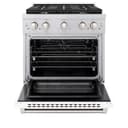 30in. 4.2 cu. ft. 4 Burner Gas Range with Convection Gas Oven in Stainless Steel with White Matte Door view 5