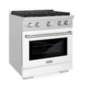 30in. 4.2 cu. ft. 4 Burner Gas Range with Convection Gas Oven in Stainless Steel with White Matte Door view 6