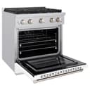 30in. 4.2 cu. ft. 4 Burner Gas Range with Convection Gas Oven in Stainless Steel with White Matte Door view 7