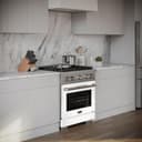 30in. 4.2 cu. ft. 4 Burner Gas Range with Convection Gas Oven in Stainless Steel with White Matte Door view 13