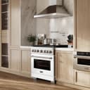 36in. 5.2 cu. ft. 6 Burner Gas Range with Convection Gas Oven in Stainless Steel with White Matte Door view 10