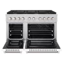 48in. 6.7 cu. ft. 8 Burner Double Oven Gas Range in Stainless Steel with White Matte Doors view 4