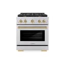 AutographEdition 30 in. 4.2 cu. ft. 4 Burner Gas Range with Convection Gas Oven in Stainless Steel and Champagne Bronze Accents view 2