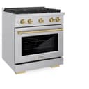 AutographEdition 30 in. 4.2 cu. ft. 4 Burner Gas Range with Convection Gas Oven in Stainless Steel and Champagne Bronze Accents view 3