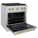 AutographEdition 30 in. 4.2 cu. ft. 4 Burner Gas Range with Convection Gas Oven in Stainless Steel and Champagne Bronze Accents view 4