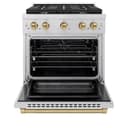 AutographEdition 30 in. 4.2 cu. ft. 4 Burner Gas Range with Convection Gas Oven in Stainless Steel and Champagne Bronze Accents view 5