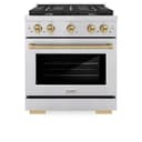 AutographEdition 30 in. 4.2 cu. ft. 4 Burner Gas Range with Convection Gas Oven in Stainless Steel and Champagne Bronze Accents view 6