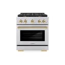 AutographEdition 30 in. 4.2 cu. ft. 4 Burner Gas Range with Convection Gas Oven in Stainless Steel and Polished Gold Accents view 2