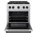 AutographEdition 30 in. 4.2 cu. ft. 4 Burner Gas Range with Convection Gas Oven in Stainless Steel and Matte Black Accents view 5